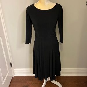 Black Ann Taylor long sleeve scoop neck dress